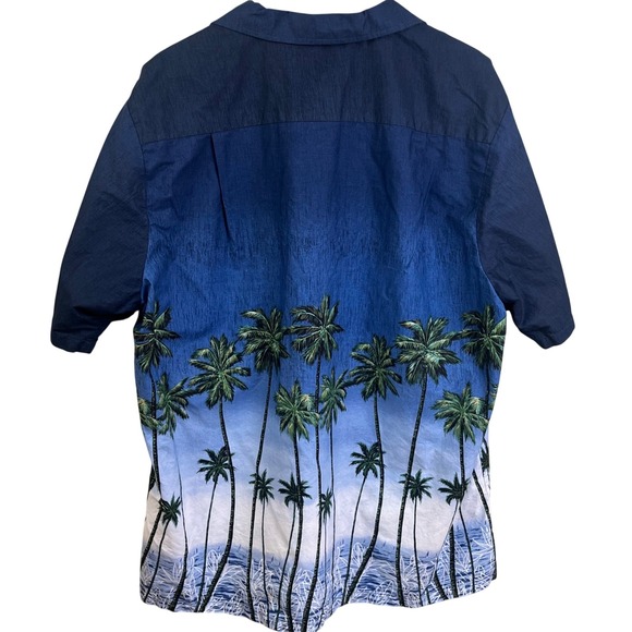 VTG RJC Hawaiian Short Sleeve Palm Trees Ocean Graphic USA 2XL Tropical Cruise - Picture 3 of 6